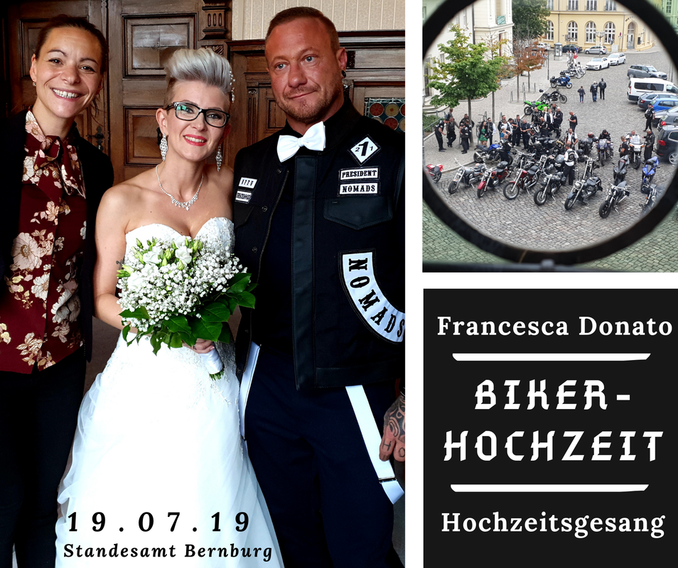 Bikerhochzeit im Standesamt Bernburg - Hochzeitssängerin Francesca Donato