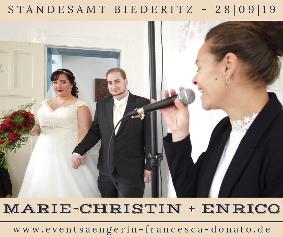 Hochzeitsgesang im Standesamt Biederitz
